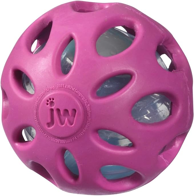 Petmate Crackle Heads Crackle Ball Crunchy Noise Chew Fetch Toy for Dogs Assorted Colors, Medium 3' Diameter