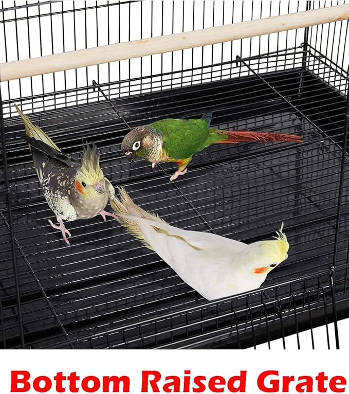 Lot of 6 Aviary Breeding Bird Finch Parakeet Aviary Canary Lovebird Budgie Flight Cage 24"x16"x16"H (Black)