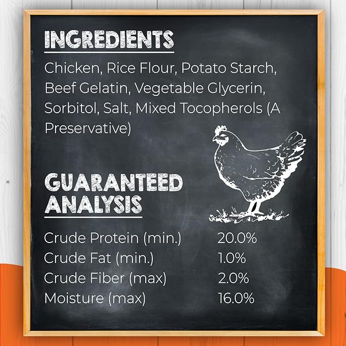 Canine Naturals Chicken Recipe Chew - Rawhide Free Dog Treats - Made from USA Raised Chicken - All-Natural and Easily Digestible - 5 Pack of 7 Inch Large Rolls for Dogs 50-75lb