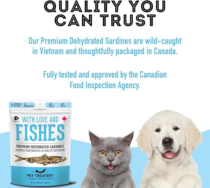 The Granville Island Pet Treatery Sardines for Dogs & Sardines for Cats (3.17 oz, Pack of 1) - Dehydrated Single Ingredient Dog Treats - All Natural Dog Treats, Grain Free – Dog Training Treats