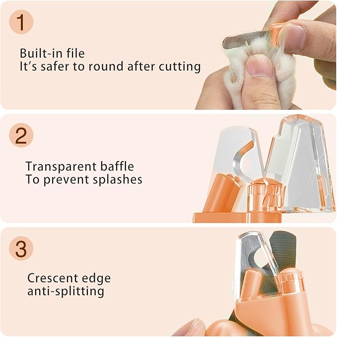 Cactus Shaped Cat Nail Clippers - Durable, Ergonomic Pet Grooming Tool for Cats & Kittens - Safe, Sharp, and Comfortable Claw Trimmer(Orange)