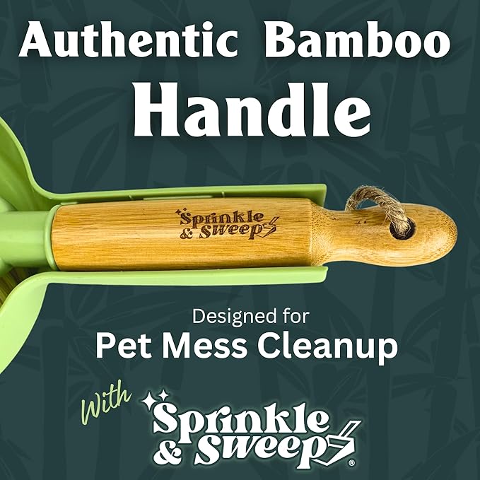 Sprinkle & Sweep Pet Accident Cleanup for all Hard Surface - Non Toxic Quick Pet Mess Cleaner & Odor Remover for Urine, Poop, Vomit, Diarrhea & Potty Training, Hair Balls (1Bag + Sweeper Kit)