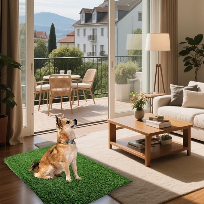 Dog Grass Mat, Synthetic Turf for Indoor/Outdoor Puppy Potty Training Durable, Drainable & Easy-Clean Pet Bathroom Mat for Small to Large Dogs Grass Only (34.6"x22.5")