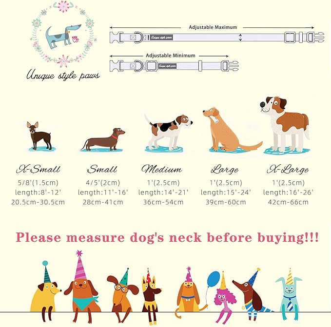 Unique style paws Dog Collar Plastic Buckle with Pendant Puppy Collar for Easter Flower Carrot for Small Medium Large Boys Girls Dogs