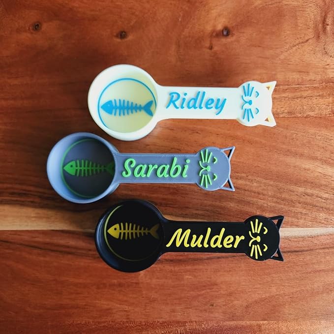 Personalized Cat Food Scoop, Cat Food Measuring Cup with Name, Kibble Scoop (1 oz - 1/8 cup)