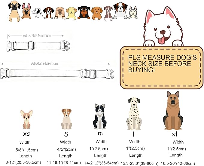 DOGWONG Cute Pet Dog Collar Pink Flamingos Cotton Dog Collar- Soft Girl Puppy Adjustable Pet Collars for Small Medium Large Dogs,L