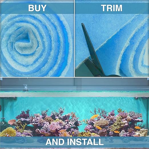 Big Kahuna Aquarium Filter Floss Rolls – 12-inch Pond and Aquarium Filter Media – 1-inch Thick Wet/Dry Aquarium Filter Pad – Bonded Filter Media Pad for Freshwater or Marine Aquariums, Ponds – 20ft