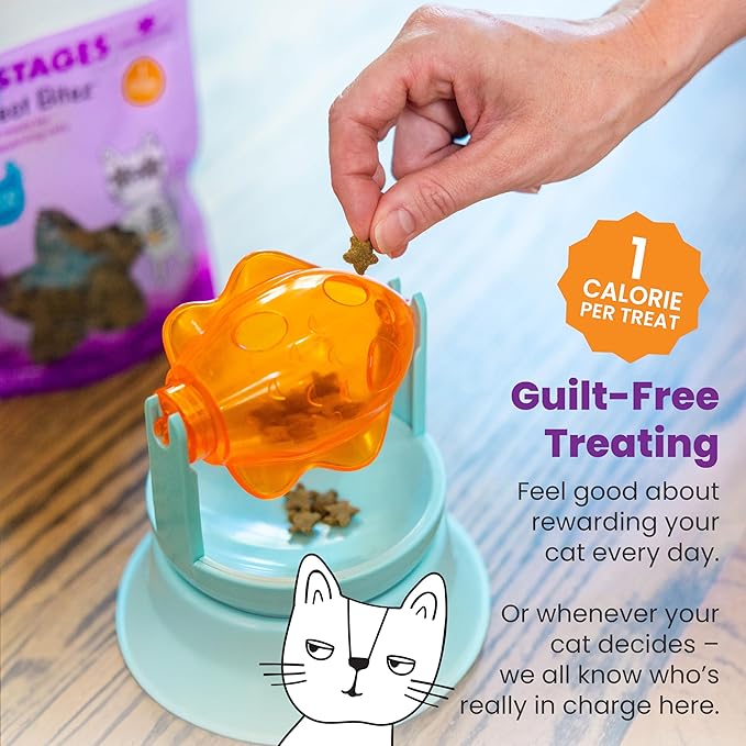 Catstages by Nina Ottosson Purrfect Bitez Natural Crunchy Cat Treats for Puzzles, Toys, Feeders, & Training, USA-Made, Real Chicken Flavor, 4oz (Pack of 2)