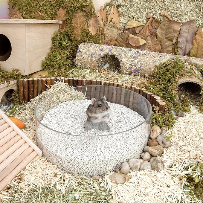 Niteangel Training Litter Potty Sand - Hamster Sand Bath for Syrian Dwarf Hamsters Gerbils Mice Lemming Degus or Other Small-Sized Pets (1.4 L x 2 - Purple Label)