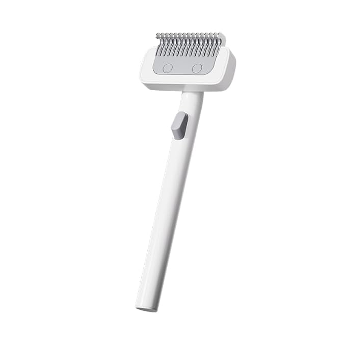 One-Click DeMatting Pet Comb for Small Dogs and Cats,Deshedding Brush, Quick Knot Remover with Stainless Steel Blade, Safe Rounded Edges, Effortless Hair Removal Grooming Tool