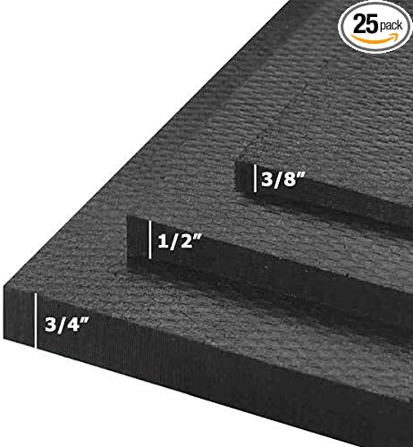 American Floor Mats - Heavy Duty Horse Mats - Slip Resistant, Black, 10' x 10' Set (25 Tiles Total, 0.375" Thick)