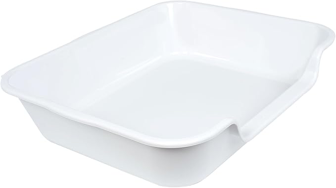 1 Pack of Extra Large Cat Litter Box (ABS Material), Low Entry Senior Litter Pen for Geriatric Kitty Big Cats, Jumbo Pet Safe Litter Boxes Tray for Indoor Pets Potty (White, 24" L x 20" W)