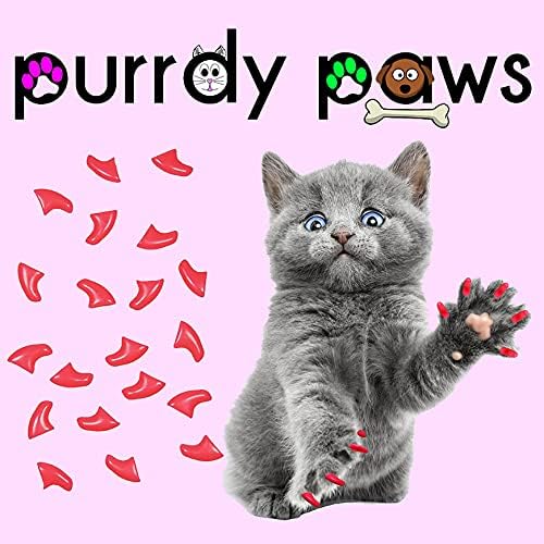 40 Pack Soft Nail Caps for Cat Claws HOT Pink Small