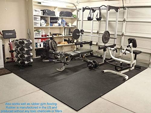 American Floor Mats - Heavy Duty Stall Tiles - Stable/Horse Tiles - Thick, Durable Rubber Flooring Solid Black 1 Center Tile 3/8" Thick