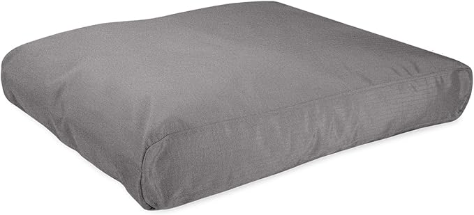 K9 Ballistics Tough Rectangle Pillow Small Dog Bed - Removable Cover, Washable, Durable & Water Resistant Dog Bed Made for Small Dogs 24"x18" Light Gray Velvet