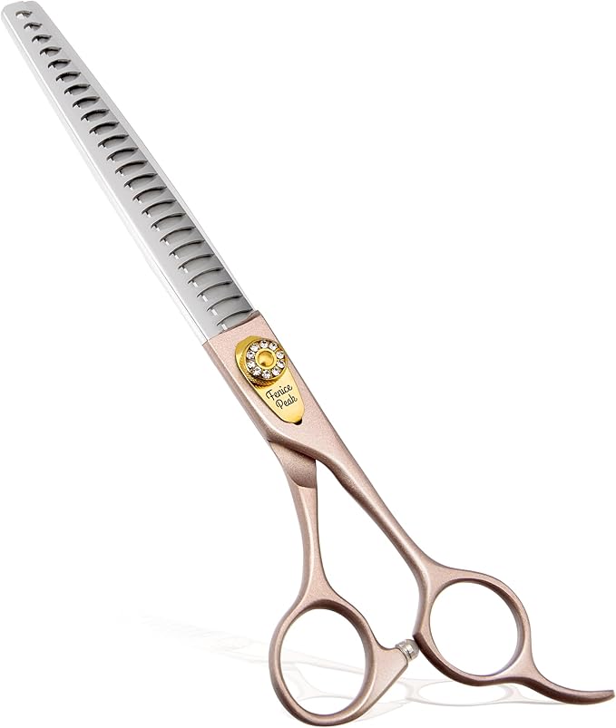 Fenice Peak Thinning Shears for Dogs and Cats Pet Grooming Scissors Chunkers Shears 440C Stainless Steel Professional Dog Trimming Scissors 7''