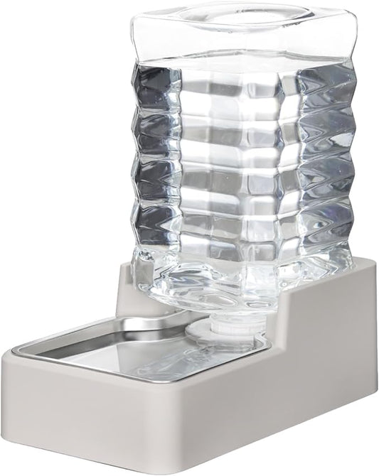 RIZZARI Stainless Steel Pet Water Feeder: 7.5L Automatic Leak-Proof Gravity Dispenser for Senior Dogs with Spine Problems - with Filter - Living Room Bedroom Use