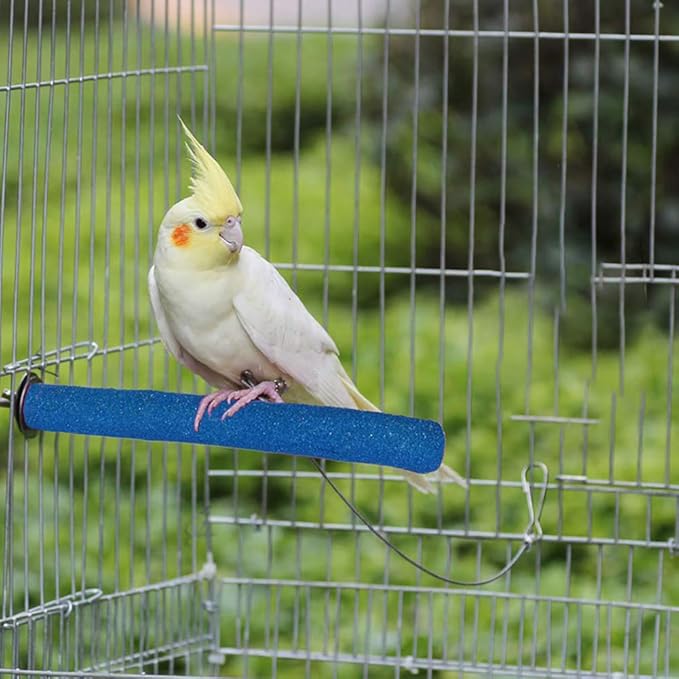 Hamiledyi 6 PCS Bird Perch Stand Toy Wood Parrot Paw Grinding Stick Perch Stand Platform Parakeet Cage Accessories Exercise Toys for Budgies Cockatiel Conure