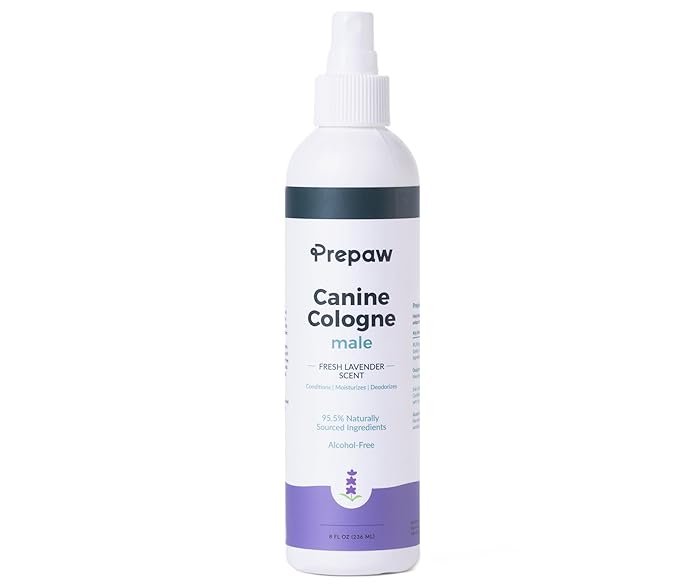 Luxury Male Pet Cologne - Fresh Lavender Scent, 3-in-1 Formula Conditions & Moisturizes, Made with 94% Natural Ingredients, Long Lasting Fragrance, Safe & Easy to Use | 8 fl oz