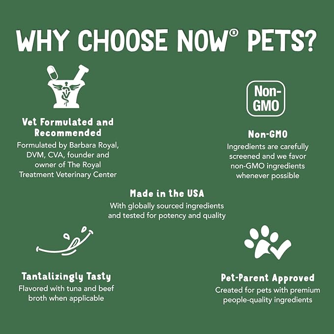 NOW Foods® Pets, UC-II® Advanced Joint Mobility for Dogs and Cats, Veterinarian formulated, Help Maintain Cartilage and Connective Tissue*, 60 Chewable Tablets (60 Grams)