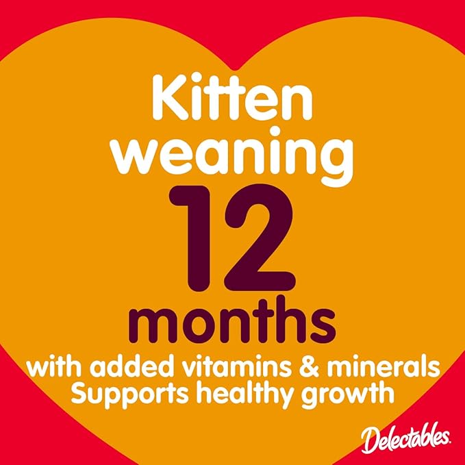 Hartz Delectables Bisque for Kittens, Complete & Balanced Variety Pack Cat Wet Lickable Treats, 12 Count