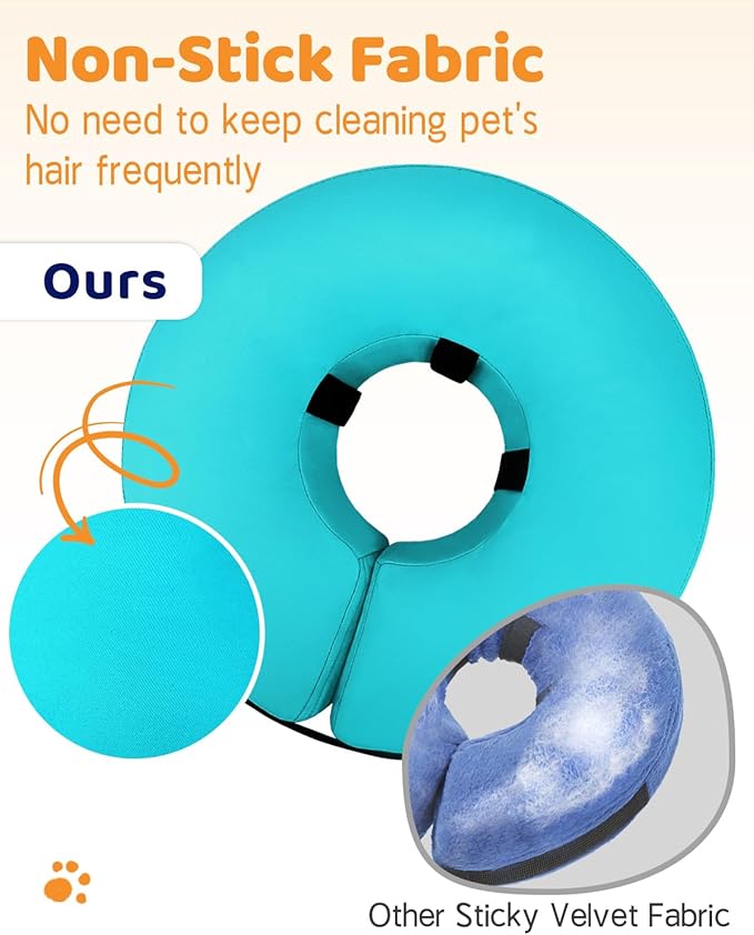 Supet Inflatable Dog Cone Collar for Large Medium Small Dogs, Soft Cone Collar for Dogs Cats, ECollar Doggie Neck Donut Dog Cone Alternative After Surgery