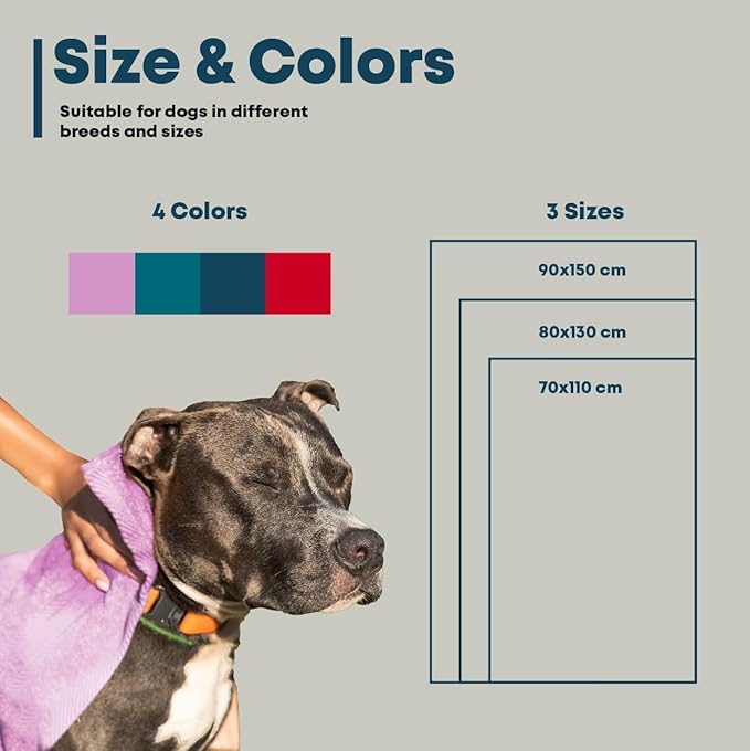 Extra Large Dog Towel Soft Absorbent Bath Pet Towels for Drying Dogs, Elastic Terry Microfiber Soft Towel, Machine Washable, Quick Dry, Multipurpose (L, XL, 2XL) (Red, XL)