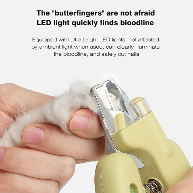 LED Pet Nail Clippers,Upgrade Cat Nail Clipper with Light,Cat Claw Trimmer Nail Clippers for Dogs,Trim Your Pets Nails Easy and Pain-Free Grooming Tool for Small Animals (Purple)