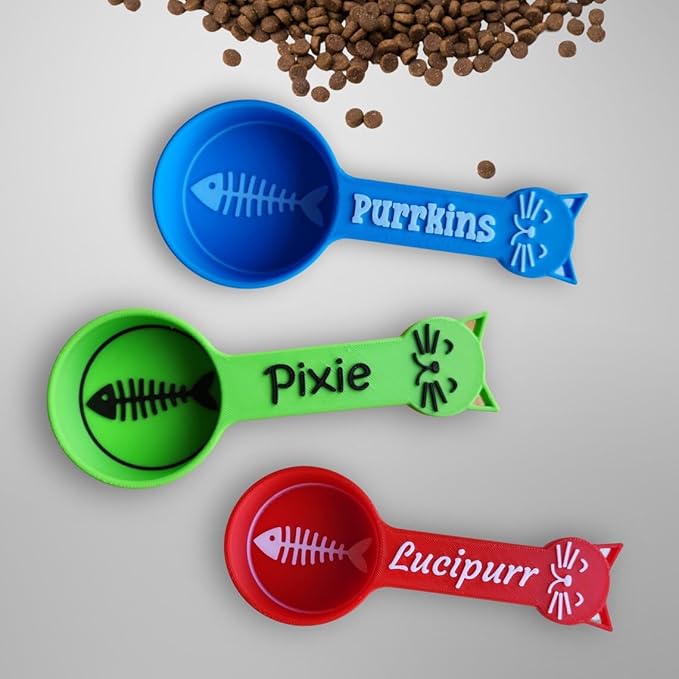 Personalized Cat Food Scoop, Cat Food Measuring Cup with Name, Kibble Scoop (13.33 oz - 1 2/3 cups)