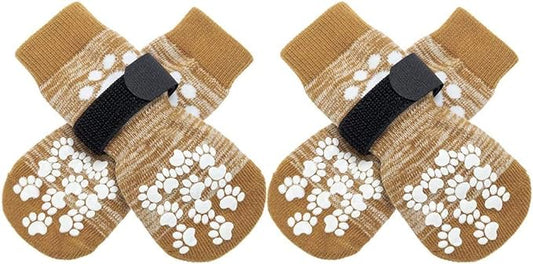 EXPAWLORER Anti Slip Dog Socks to Prevent Licking Paws, Dog Shoes for Hot Pavement, Dog Booties for Small Medium Large Senior Dogs, Traction Control Dog Boots & Paw Protectors for Hardwood Floors