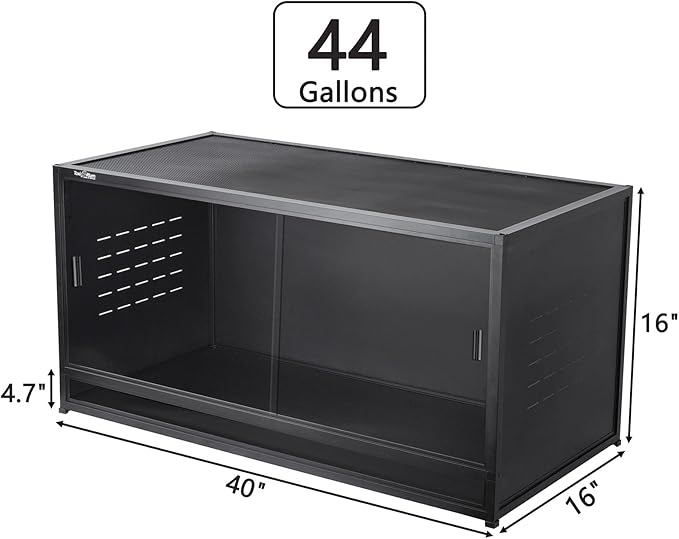PVC Reptile Enclosure 80x16x16inch Large Reptile TerrariumTempered Glass Doors Habitat 88 Gallon for Bearded Dragon Gecko Lizard Snake, Wide Breeding Lounge Vivarium Area with Combination Lock