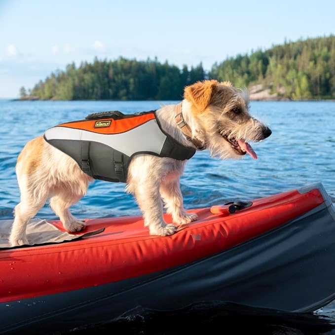 Dog Life Vest for Swimming and Boating - Adjustable Reflective Flotation Jacket, High Buoyancy Life Jacket for Dogs with Rescue Handle, Small Dog Safety Gear for Pool, Beach(S, Orange)