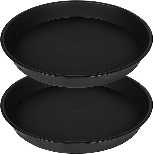 2 Pack of Bird Bath Bowl 12", 1.6" Depth, 10 12 inch Birdbath Bowls Dish Only for The Garden, Large Plant Saucer (12", Black)