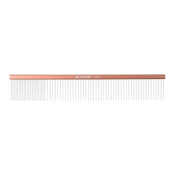 2-in-1 Megal Greyhound Comb for Dogs (Medium/Coarse), 69 Stainless Steel Pins Dog Comb, Aluminum 24.5cm Handle,Lightweight,Gently Remove Dogs’ Head/Body Fur, Professional Grooming Accessories