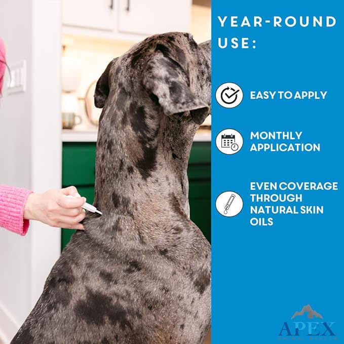 Apex Plus Flea and Tick Prevention for Dogs | Medium (23-44 lbs) | 6-Month Supply | Dog Flea and Tick Treatment | 24-Hour Activation, Waterproof, 30-Day Protection