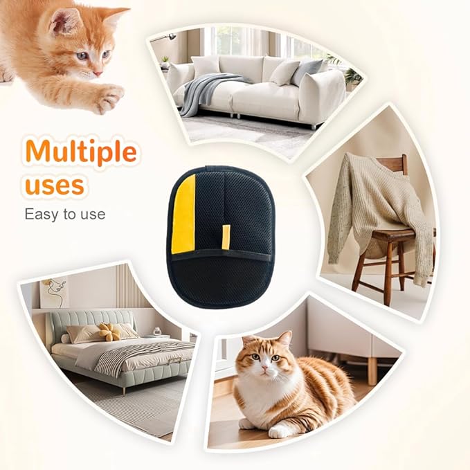 Pet Hair Removal Glove, Dog Cat Hair Gloves for Pet Hairs Removal, Reusable Pets Grooming Gloves for Dogs Cats, Washable Pets Hairs Remover Electrostatic Glove for Bed Couch Clothes Carpet (1pc)