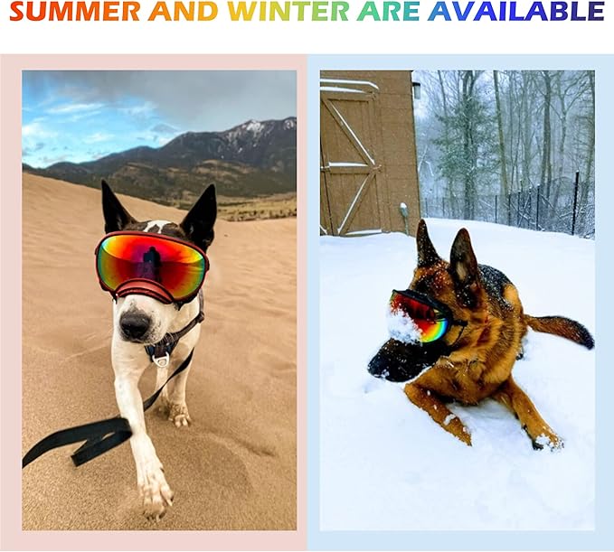 Dog Sunglasses, Large, UV Protection, Adjustable Strap, Soft Foam, Black