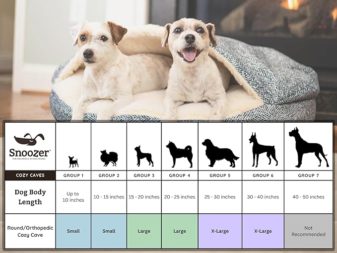 Snoozer Luxury Cozy Cave Pet Bed, Wag Collection, Extra Large - Pedigree Storm