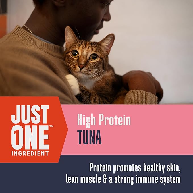 Whole Life Cat Just One Tuna Freeze Dried Cat Treats - Human Grade High Protein Food, Healthy Training Snacks, Freeze Dried Tuna Food Toppers, USA Made Natural Treats - 3 oz (Pack of 1)