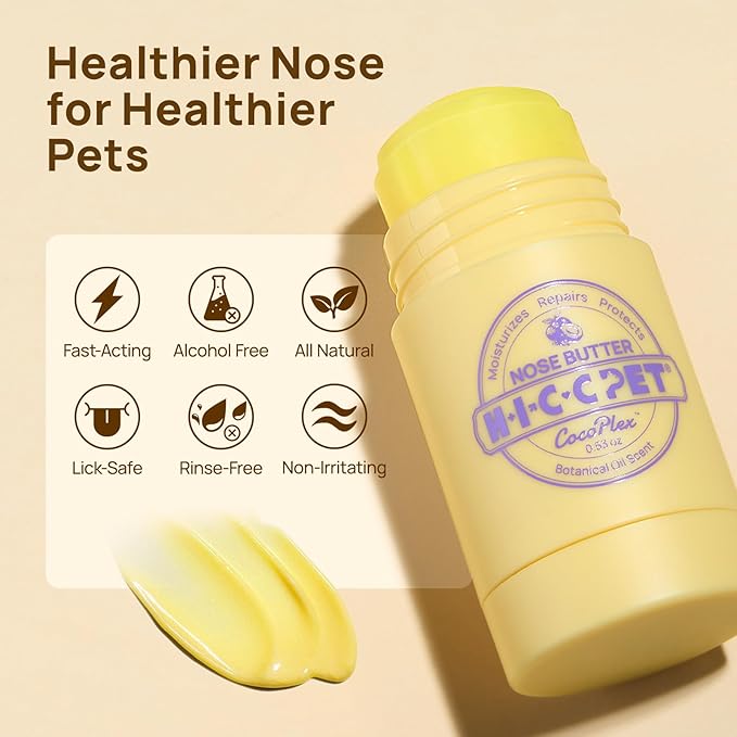 HICC PET Dog Nose Balm - Soothes Repairs Moisturizes Dry Cracked Nose - Dog & Cat Snout Soother Butter Balm with Essential Oil - All Natural & Lick Safe - Dog's Nose Daily Care & Protection