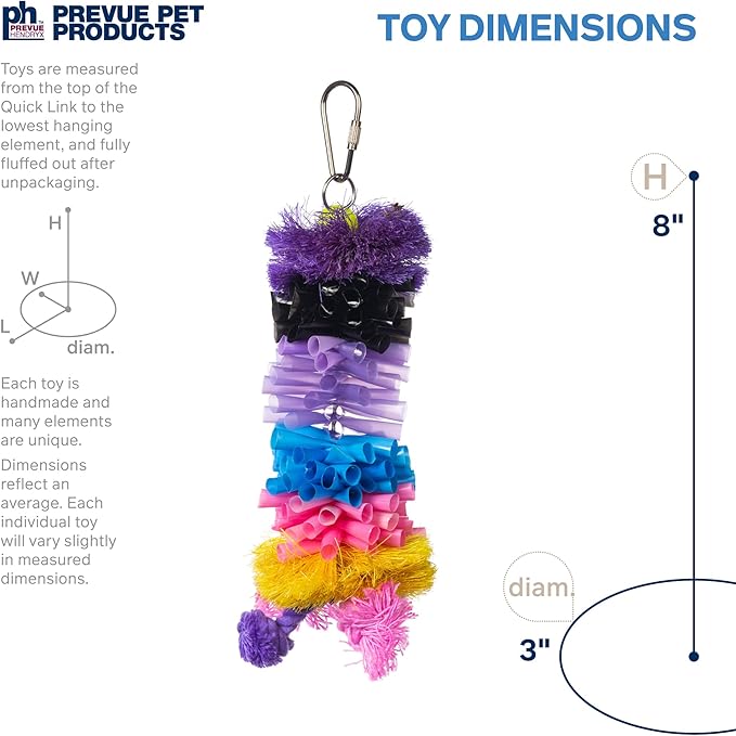 Prevue Pet Products Preen & Pacify Calypso Creations Straw Stacker Bird Toy 62634