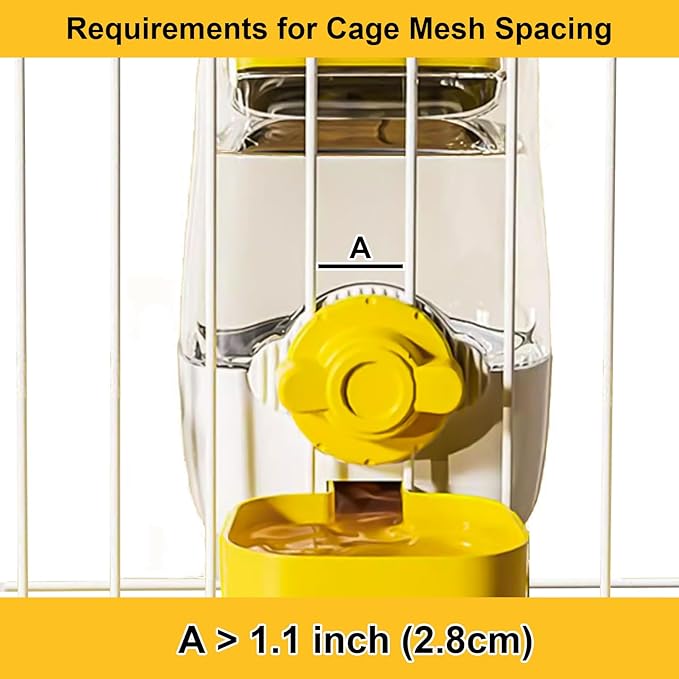 35oz Rabbit Water Bottle, Pet Hanging Automatic Water Dispenser for Small Animal Ferret Guinea Pig Chinchilla Dog Cat (Cage Grid Spacing 1.1''-2.1'') (Green)