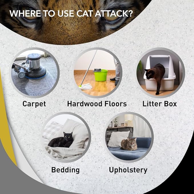 Odorcide Cat Attack Concentrate Odor Eliminator - Cat Odor Eliminator for Strong Odor - Cat Urine Odor Eliminator for Carpet & Upholstery - Cat Urine Remover for Home - Litter Box Odor Eliminator - 128 oz