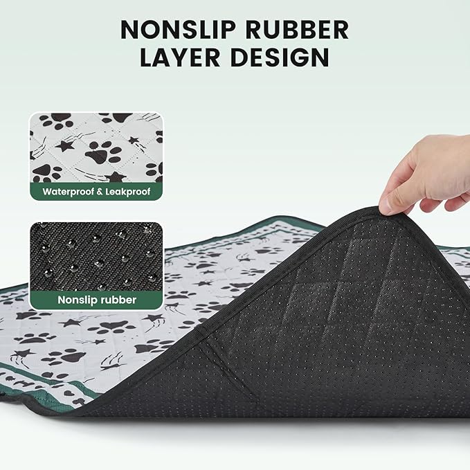 Gardner Pet Washable Dog Pee Pads, 36'' x 36'' Non Slip Dog Mats with Great Urine Absorption, Reusable Puppy Pee Pads for Potty Training - 2 Pack