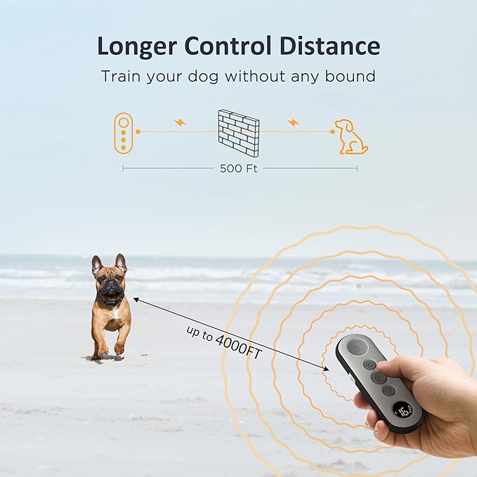 PATPET Dog Training Collar with Remote - Electric Dog Shock Collars for Small Medium Large Dogs, 3 Adjustable Safe Modes Rechargeable Waterproof E Collar for Dogs (8-120 lbs)