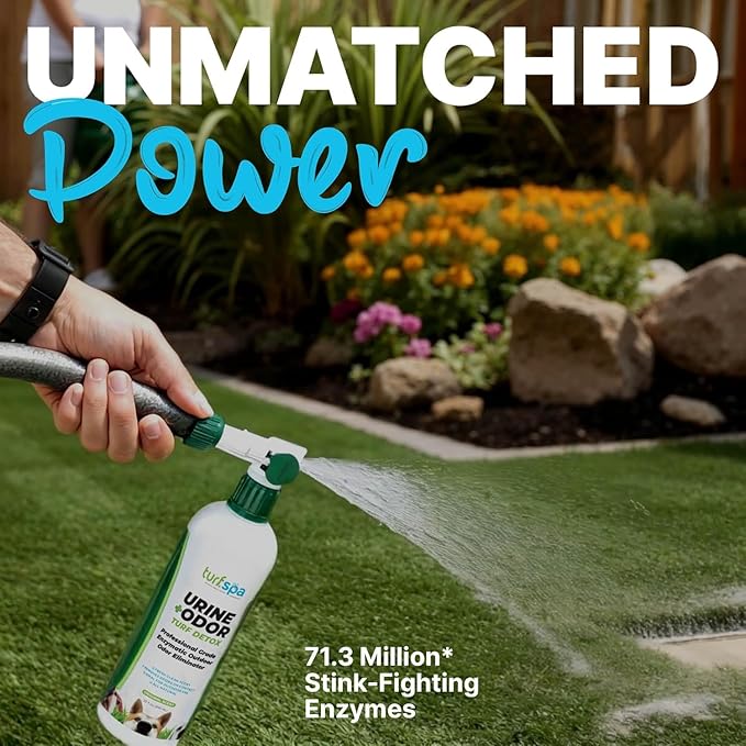 Urine & Odor Turf Detox: 2-Pack of 32 oz Professional Enzyme Cleaner & Odor Eliminator for Artificial Grass, Turf, Concrete, Patio & Kennels, Pet Urine Enzymatic Cleaner for Dogs & Cats