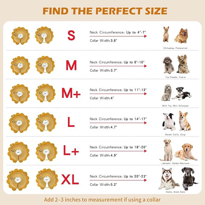 IEUUMLER Inflatable Recovery Dog Collar, Protective Donut Cone, Adjustable Soft Collar for Dog and Cat After Surgery Prevent from Biting & Scratching EU002 - Brown Lion XL