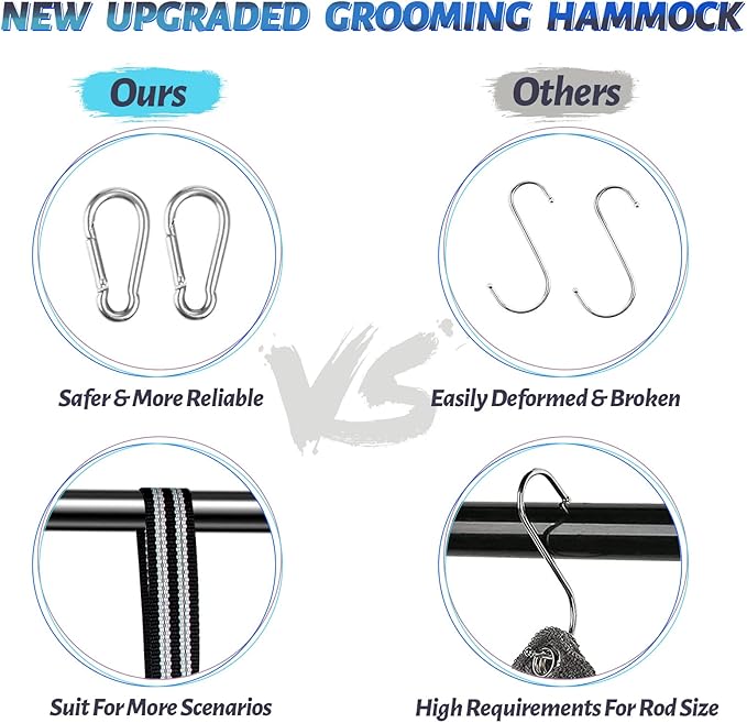 Pet Dog Grooming Hammock Harness for Nail Trimming (M 40lb), Dog Sling for Cutting Nail, Dog Hanging Holder Hanger for Clipping Nail with Nail Clippers, Nail File, Pet Comb