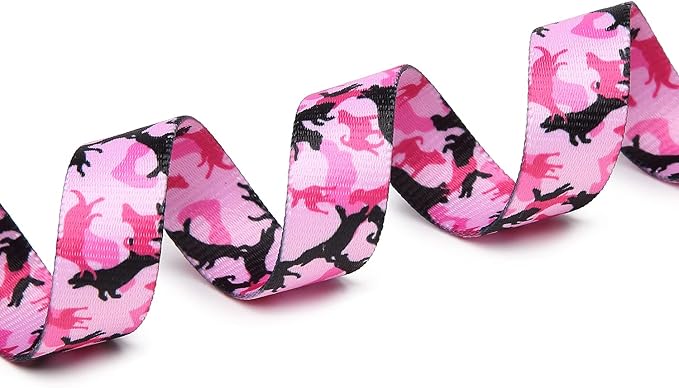 Mercano Adjustable Dog Collar - Special Design Patterns, Soft Nylon Comfortable Durable Pet Collar for Small Medium Large Dogs (XS, Dog Camouflage Pink)