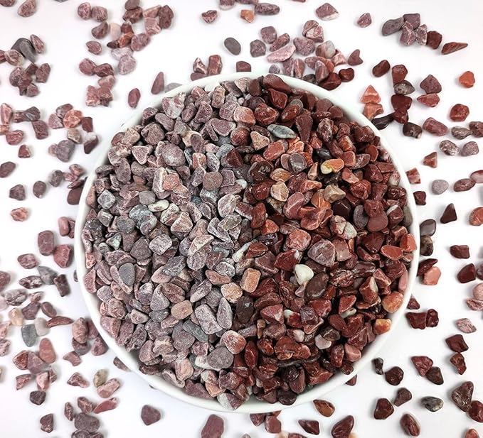 2LB Succulent and Cactus Gravel Pebbles, 1/5 Inch Natural Decorative Polished Stones, River Rocks for Vases Gardening Indoor and Outdoor Decorative Rocks, Red